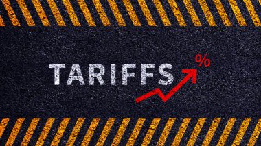 İthalat tarifeleri kavramı artırıyor, ekonomiyi artırmak için hükümet ithalat vergisi, endüstriyel büyüme vergisi, ithalat vergisi artışı, kalkınma için ticaret savaşı politikası