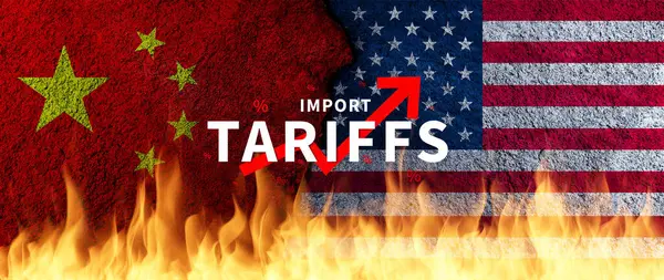 Çin 'le ticaret politikası Amerika Birleşik Devletleri gümrük tarifeleri Çin' i ithal ediyor, Çin ekonomisini artırıyor. Endüstriyel gümrük vergileri arttı, ithalat vergileri arttı, Dolar Yuan savaşına karşı..