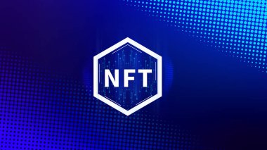 Şifreleme sanatı engelleme teknolojisi konsepti için ödenebilir NFT jetonu yok. NFT 'nin kripto para birimi, dijital varlık, sanat çalışması ve dijital deftere yatırımı veya ticareti