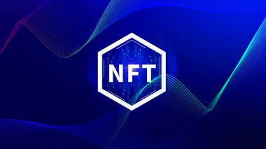 Şifreleme sanatı engelleme teknolojisi konsepti için ödenebilir NFT jetonu yok. NFT 'nin kripto para birimi, dijital varlık, sanat çalışması ve dijital deftere yatırımı veya ticareti