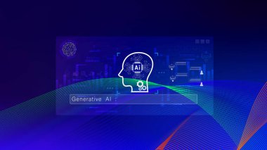 Yapay zeka üretken konsept, teknolojik üretici yapay zekayı çalışma araçları olarak kullanmak. AI ile sohbet etmek, teknoloji ürünü akıllı robot yapay zeka kullanmak, bir şeyler üretmek için yapay zeka. LLM 'ler