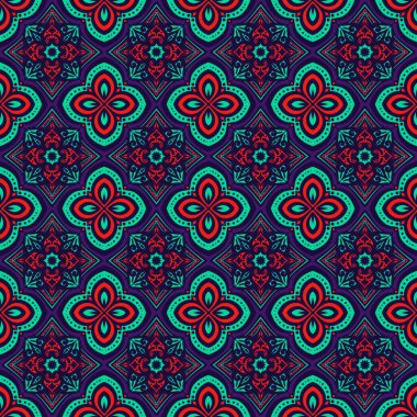 Ikat geometrik folklor süsü, kabile etnik dokusu. Aztek tarzında kusursuz çizgili desen, şekil nakış, İskandinav deseni, Ikat deseni.
