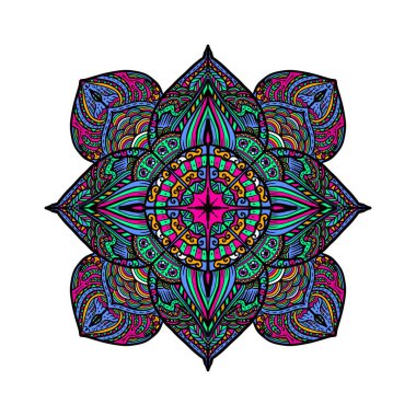 Boyama kitabı için Mandalas. Süslü, yuvarlak süsler. Alışılmadık bir çiçek şekli. Doğu deseni, illüstrasyon, mandala desenleri. Tasarım elementleri. Boyama kitabı sayfası