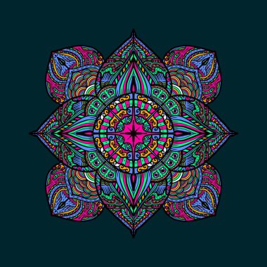 Boyama kitabı için Mandalas. Süslü, yuvarlak süsler. Alışılmadık bir çiçek şekli. Doğu deseni, illüstrasyon, mandala desenleri. Tasarım elementleri. Boyama kitabı sayfası