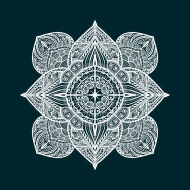 Boyama kitabı için Mandalas. Süslü, yuvarlak süsler. Alışılmadık bir çiçek şekli. Doğu deseni, illüstrasyon, mandala desenleri. Tasarım elementleri. Boyama kitabı sayfası
