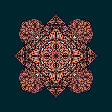 Boyama kitabı için Mandalas. Süslü, yuvarlak süsler. Alışılmadık bir çiçek şekli. Doğu deseni, illüstrasyon, mandala desenleri. Tasarım elementleri. Boyama kitabı sayfası