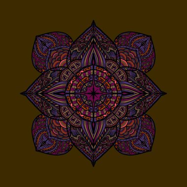 Boyama kitabı için Mandalas. Süslü, yuvarlak süsler. Alışılmadık bir çiçek şekli. Doğu deseni, illüstrasyon, mandala desenleri. Tasarım elementleri. Boyama kitabı sayfası