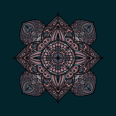 Boyama kitabı için Mandalas. Süslü, yuvarlak süsler. Alışılmadık bir çiçek şekli. Doğu deseni, illüstrasyon, mandala desenleri. Tasarım elementleri. Boyama kitabı sayfası