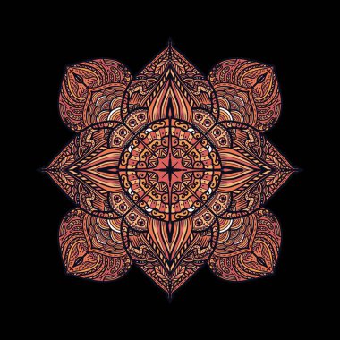 Boyama kitabı için Mandalas. Süslü, yuvarlak süsler. Alışılmadık bir çiçek şekli. Doğu deseni, illüstrasyon, mandala desenleri. Tasarım elementleri. Boyama kitabı sayfası