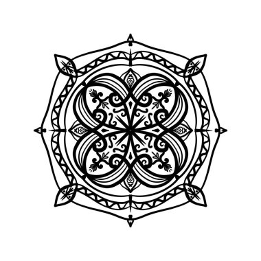 Boyama kitabı için Mandalas. Süslü, yuvarlak süsler. Alışılmadık bir çiçek şekli. Doğu deseni, illüstrasyon, mandala desenleri. Tasarım elementleri. Boyama kitabı sayfası
