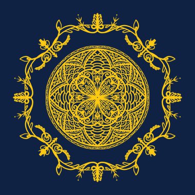 Boyama kitabı için Mandalas. Süslü, yuvarlak süsler. Alışılmadık bir çiçek şekli. Doğu deseni, illüstrasyon, mandala desenleri. Tasarım elementleri. Boyama kitabı sayfası