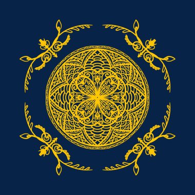 Boyama kitabı için Mandalas. Süslü, yuvarlak süsler. Alışılmadık bir çiçek şekli. Doğu deseni, illüstrasyon, mandala desenleri. Tasarım elementleri. Boyama kitabı sayfası