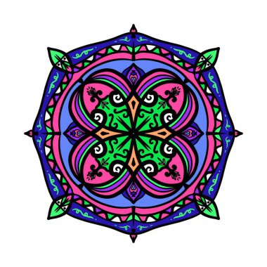 Boyama kitabı için Mandalas. Süslü, yuvarlak süsler. Alışılmadık bir çiçek şekli. Doğu deseni, illüstrasyon, mandala desenleri. Tasarım elementleri. Boyama kitabı sayfası
