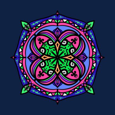 Boyama kitabı için Mandalas. Süslü, yuvarlak süsler. Alışılmadık bir çiçek şekli. Doğu deseni, illüstrasyon, mandala desenleri. Tasarım elementleri. Boyama kitabı sayfası