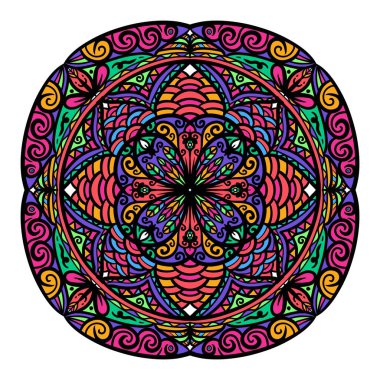 Boyama kitabı için Mandalas. Süslü, yuvarlak süsler. Alışılmadık bir çiçek şekli. Doğu deseni, illüstrasyon, mandala desenleri. Tasarım elementleri. Boyama kitabı sayfası