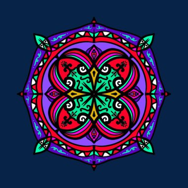 Boyama kitabı için Mandalas. Süslü, yuvarlak süsler. Alışılmadık bir çiçek şekli. Doğu deseni, illüstrasyon, mandala desenleri. Tasarım elementleri. Boyama kitabı sayfası