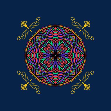 Boyama kitabı için Mandalas. Süslü, yuvarlak süsler. Alışılmadık bir çiçek şekli. Doğu deseni, illüstrasyon, mandala desenleri. Tasarım elementleri. Boyama kitabı sayfası