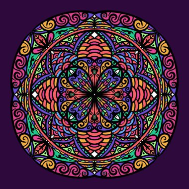Boyama kitabı için Mandalas. Süslü, yuvarlak süsler. Alışılmadık bir çiçek şekli. Doğu deseni, illüstrasyon, mandala desenleri. Tasarım elementleri. Boyama kitabı sayfası