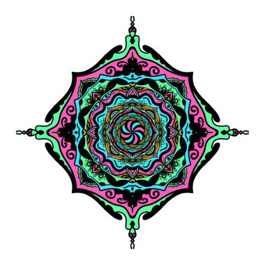 Boyama kitabı için Mandalas. Süslü, yuvarlak süsler. Alışılmadık bir çiçek şekli. Doğu deseni, illüstrasyon, mandala desenleri. Tasarım elementleri. Boyama kitabı sayfası