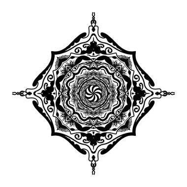 Boyama kitabı için Mandalas. Süslü, yuvarlak süsler. Alışılmadık bir çiçek şekli. Doğu deseni, illüstrasyon, mandala desenleri. Tasarım elementleri. Boyama kitabı sayfası