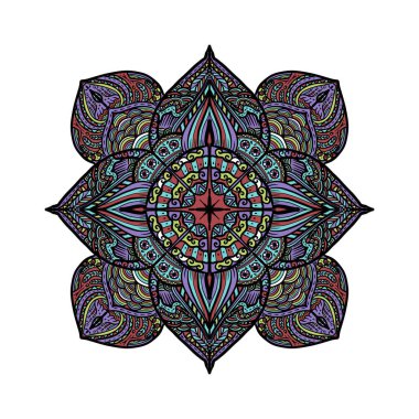 Boyama kitabı için Mandalas. Süslü, yuvarlak süsler. Alışılmadık bir çiçek şekli. Doğu deseni, illüstrasyon, mandala desenleri. Tasarım elementleri. Boyama kitabı sayfası