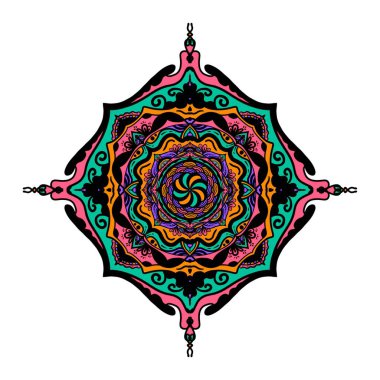 Boyama kitabı için Mandalas. Süslü, yuvarlak süsler. Alışılmadık bir çiçek şekli. Doğu deseni, illüstrasyon, mandala desenleri. Tasarım elementleri. Boyama kitabı sayfası