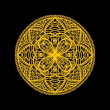 Boyama kitabı için Mandalas. Süslü, yuvarlak süsler. Alışılmadık bir çiçek şekli. Doğu deseni, illüstrasyon, mandala desenleri. Tasarım elementleri. Boyama kitabı sayfası