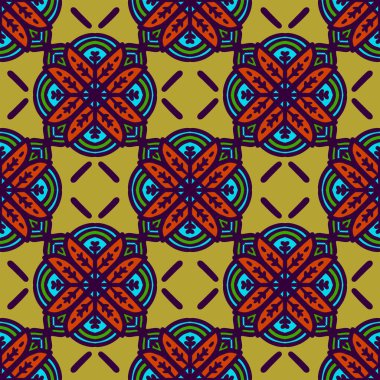 Retro geometrik desen tekrarlanıyor. Kumaş izi. Damask tarzı, kusursuz arkaplan, mozaik süs, klasik tarz. Kumaşlardaki parmak izleri için tasarım