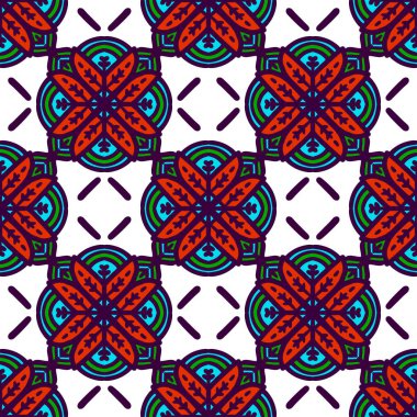 Retro geometrik desen tekrarlanıyor. Kumaş izi. Damask tarzı, kusursuz arkaplan, mozaik süs, klasik tarz. Kumaşlardaki parmak izleri için tasarım