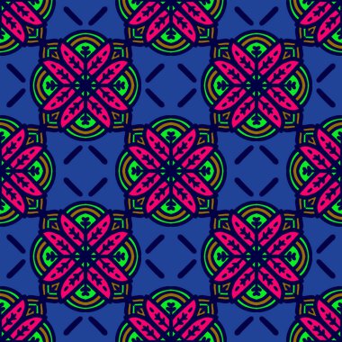 Retro geometrik desen tekrarlanıyor. Kumaş izi. Damask tarzı, kusursuz arkaplan, mozaik süs, klasik tarz. Kumaşlardaki parmak izleri için tasarım