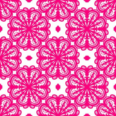 Retro geometrik desen tekrarlanıyor. Kumaş izi. Damask tarzı, kusursuz arkaplan, mozaik süs, klasik tarz. Kumaşlardaki parmak izleri için tasarım