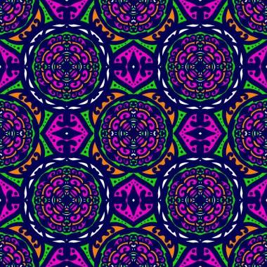 Kusursuz geometrik folklor süsü, kabile etnik dokusu. Aztek tarzında kusursuz çizgili desen, şekil nakış, İskandinav deseni, Ikat deseni.