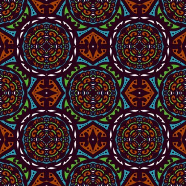 Kusursuz geometrik folklor süsü, kabile etnik dokusu. Aztek tarzında kusursuz çizgili desen, şekil nakış, İskandinav deseni, Ikat deseni.