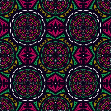 Kusursuz geometrik folklor süsü, kabile etnik dokusu. Aztek tarzında kusursuz çizgili desen, şekil nakış, İskandinav deseni, Ikat deseni.