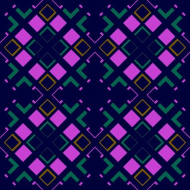 Kusursuz geometrik folklor süsü, kabile etnik dokusu. Aztek tarzında kusursuz çizgili desen, şekil nakış, İskandinav deseni, Ikat deseni.