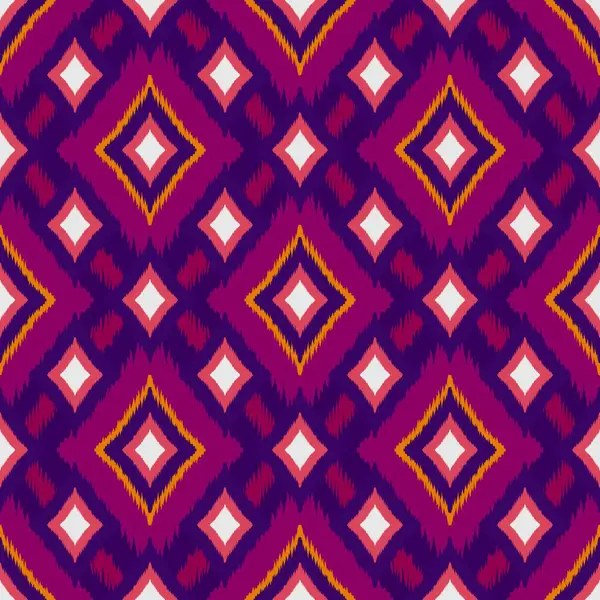 Ikat geometrik folklor süsü, kabile etnik dokusu. Aztek tarzında kusursuz çizgili desen, şekil nakış, İskandinav deseni, Ikat deseni.