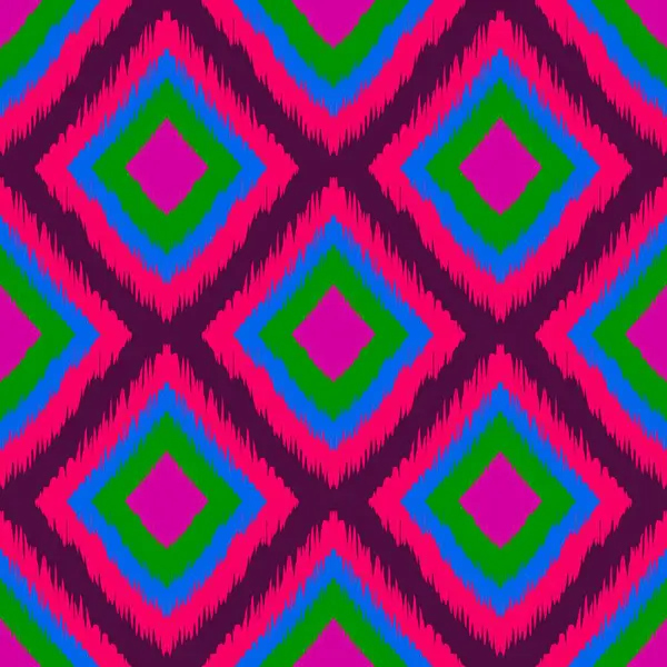 Ikat geometrik folklor süsü. Kabile etnik yapısı. Aztek tarzında kusursuz çizgili desen. Şekil kabile nakışı. Hint, İskandinav, Çingene, Meksikalı, halk modeli..