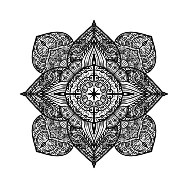 Boyama kitabı için Mandalas. Süslü, yuvarlak süsler. Alışılmadık bir çiçek şekli. Doğu deseni, illüstrasyon, mandala desenleri. Tasarım elementleri. Boyama kitabı sayfası
