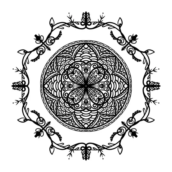 Boyama kitabı için Mandalas. Süslü, yuvarlak süsler. Alışılmadık bir çiçek şekli. Doğu deseni, illüstrasyon, mandala desenleri. Tasarım elementleri. Boyama kitabı sayfası