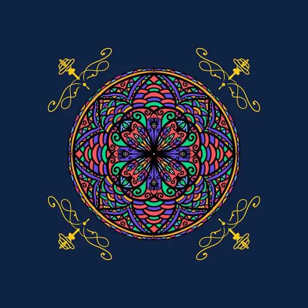 Boyama kitabı için Mandalas. Süslü, yuvarlak süsler. Alışılmadık bir çiçek şekli. Doğu deseni, illüstrasyon, mandala desenleri. Tasarım elementleri. Boyama kitabı sayfası