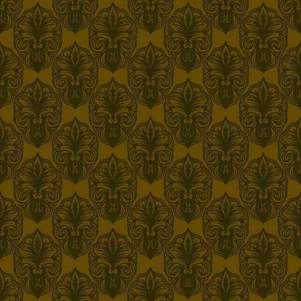Retro geometrik desen tekrarlanıyor. Kumaş izi. Damask tarzı, kusursuz arkaplan, mozaik süs, klasik tarz. Kumaşlardaki parmak izleri için tasarım
