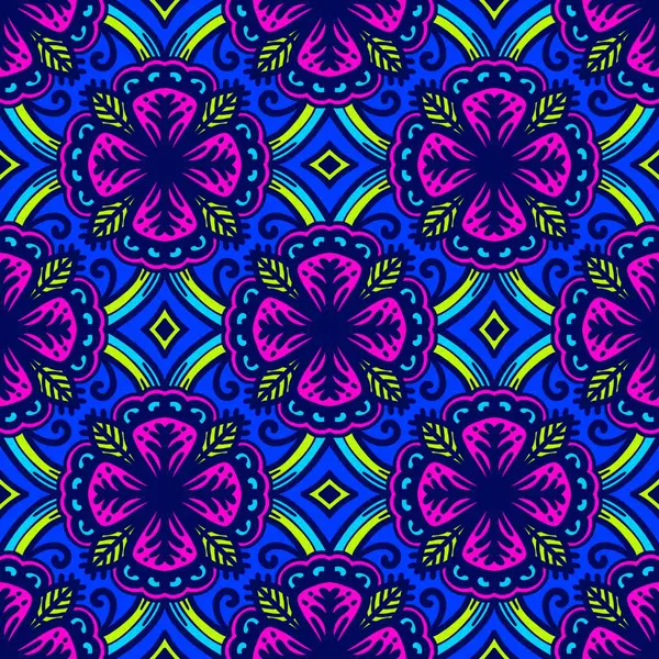 Retro geometrik desen tekrarlanıyor. Kumaş izi. Damask tarzı, kusursuz arkaplan, mozaik süs, klasik tarz. Kumaşlardaki parmak izleri için tasarım