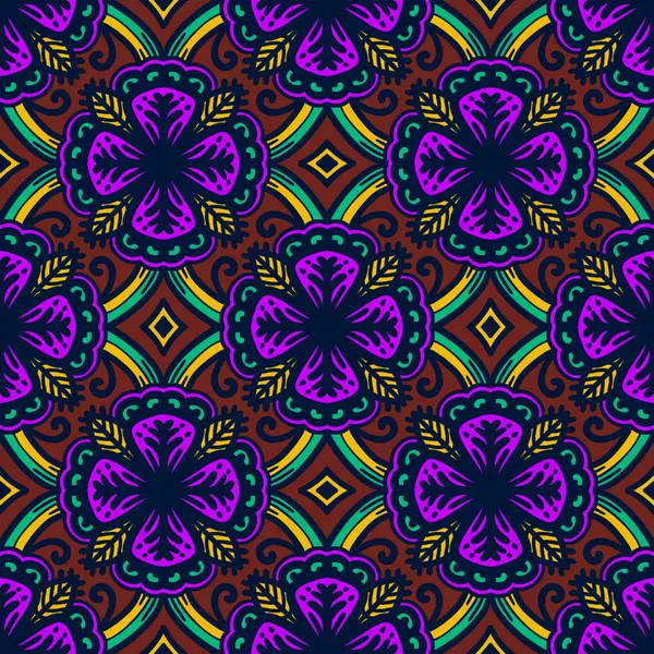 Retro geometrik desen tekrarlanıyor. Kumaş izi. Damask tarzı, kusursuz arkaplan, mozaik süs, klasik tarz. Kumaşlardaki parmak izleri için tasarım