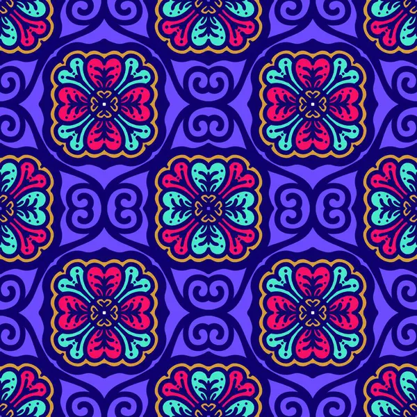 Retro geometrik desen tekrarlanıyor. Kumaş izi. Damask tarzı, kusursuz arkaplan, mozaik süs, klasik tarz. Kumaşlardaki parmak izleri için tasarım