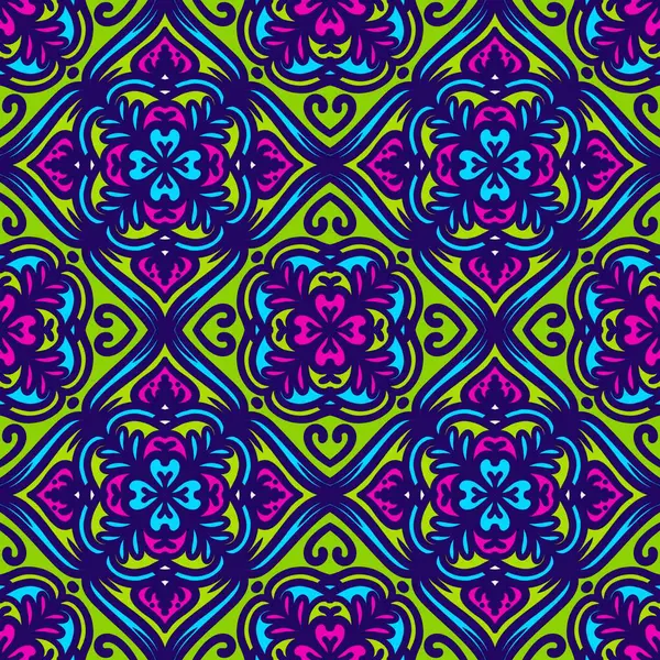 Retro geometrik desen tekrarlanıyor. Kumaş izi. Damask tarzı, kusursuz arkaplan, mozaik süs, klasik tarz. Kumaşlardaki parmak izleri için tasarım