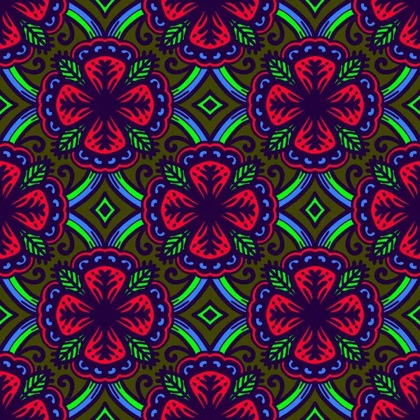 Retro geometrik desen tekrarlanıyor. Kumaş izi. Damask tarzı, kusursuz arkaplan, mozaik süs, klasik tarz. Kumaşlardaki parmak izleri için tasarım