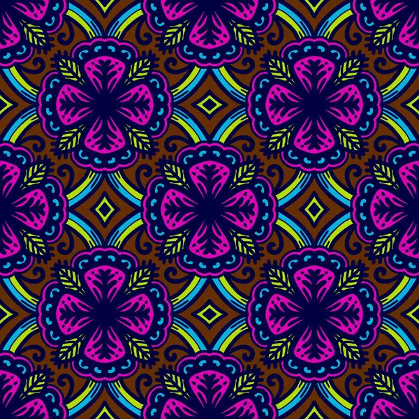 Retro geometrik desen tekrarlanıyor. Kumaş izi. Damask tarzı, kusursuz arkaplan, mozaik süs, klasik tarz. Kumaşlardaki parmak izleri için tasarım