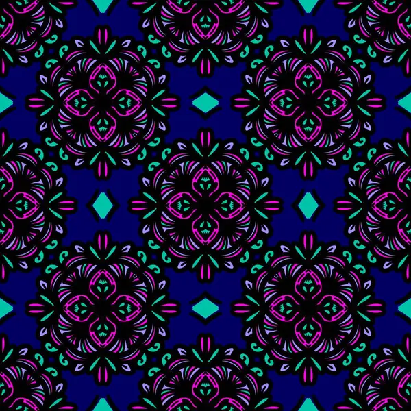 Retro geometrik desen tekrarlanıyor. Kumaş izi. Damask tarzı, kusursuz arkaplan, mozaik süs, klasik tarz. Kumaşlardaki parmak izleri için tasarım