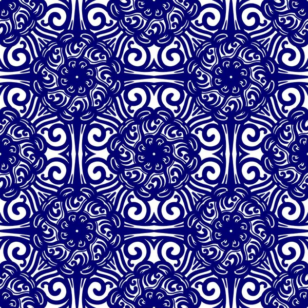 Retro geometrik desen tekrarlanıyor. Kumaş izi. Damask tarzı, kusursuz arkaplan, mozaik süs, klasik tarz. Kumaşlardaki parmak izleri için tasarım