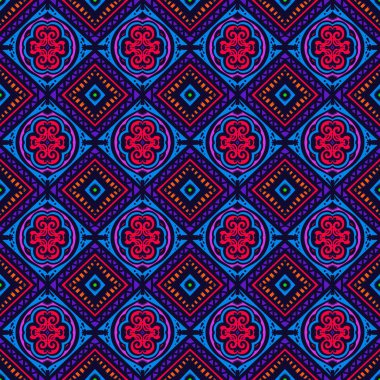 Kusursuz geometrik folklor süsü, kabile etnik dokusu. Aztek tarzında kusursuz çizgili desen, şekil nakış, İskandinav deseni, Ikat deseni.